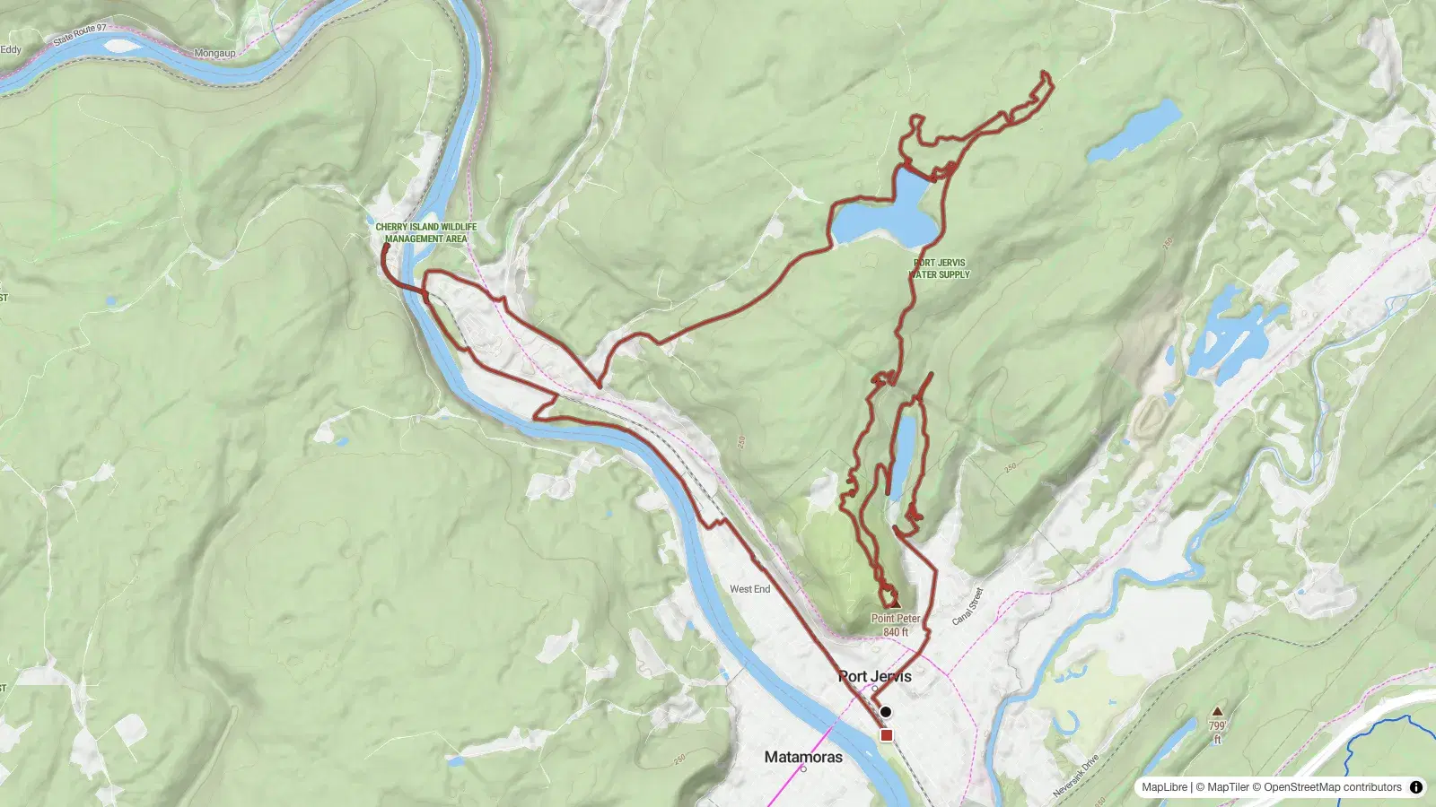 Map preview of the route