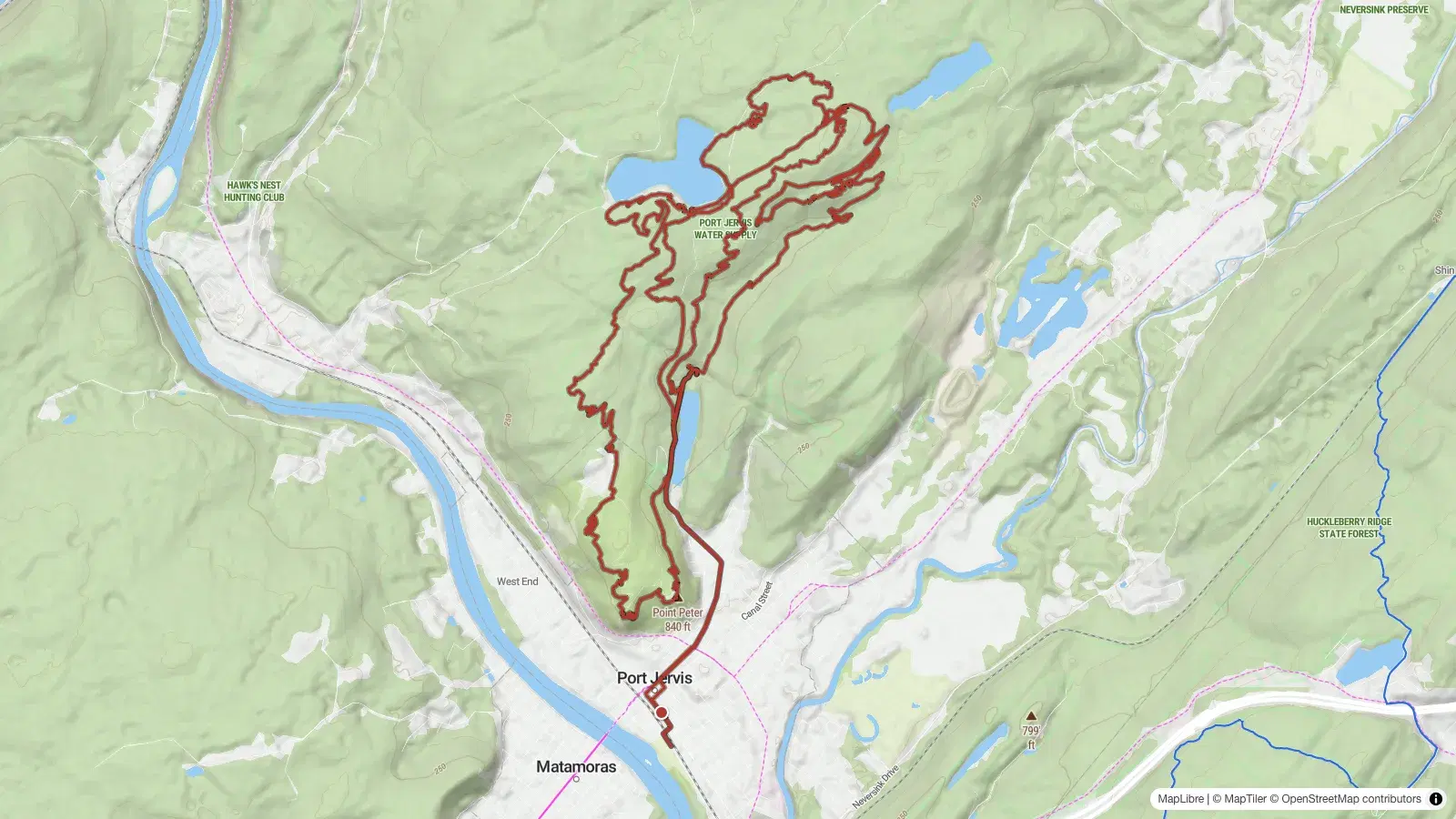 Map preview of the route (loop)