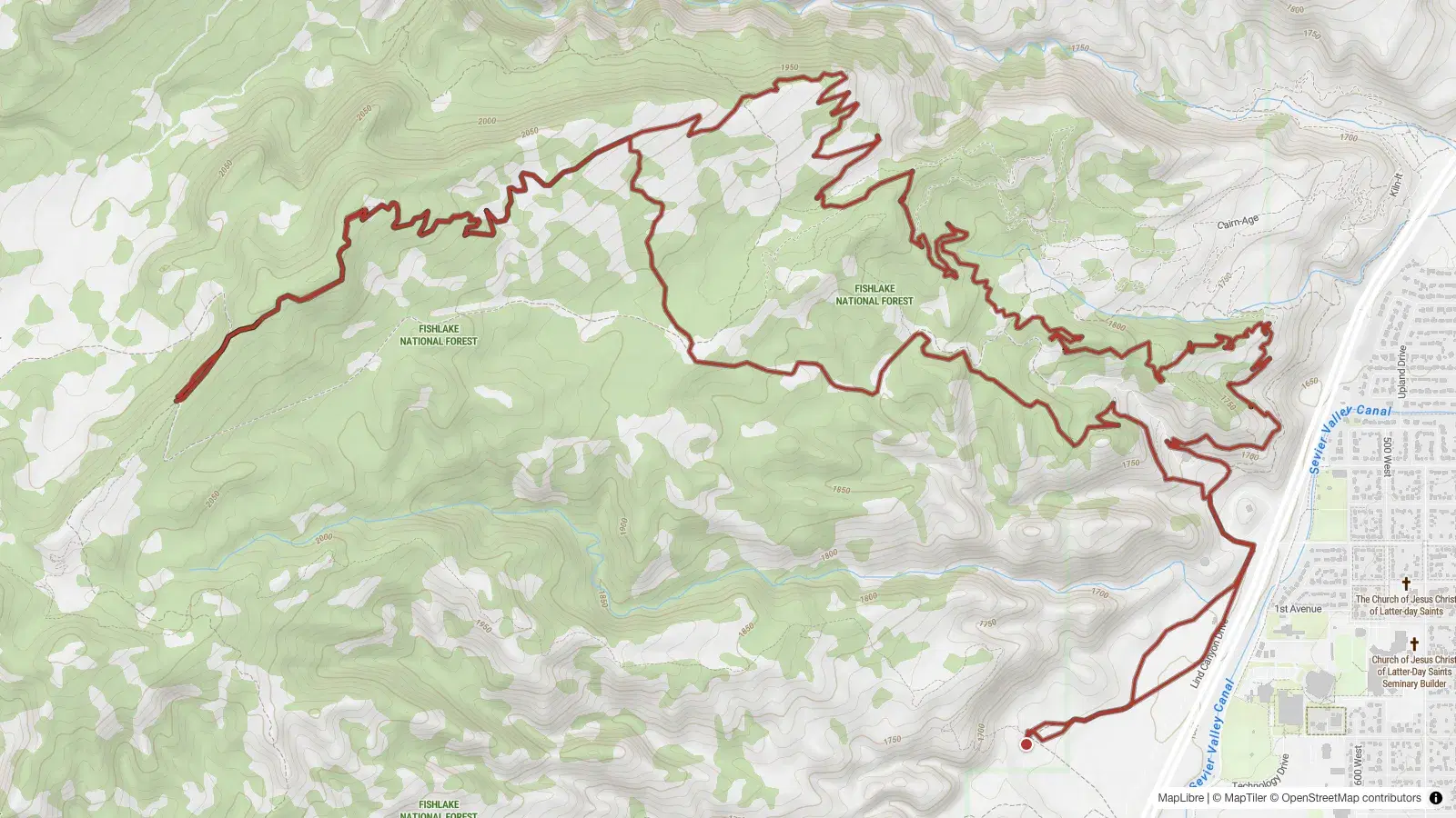 Map preview of the route (loop)
