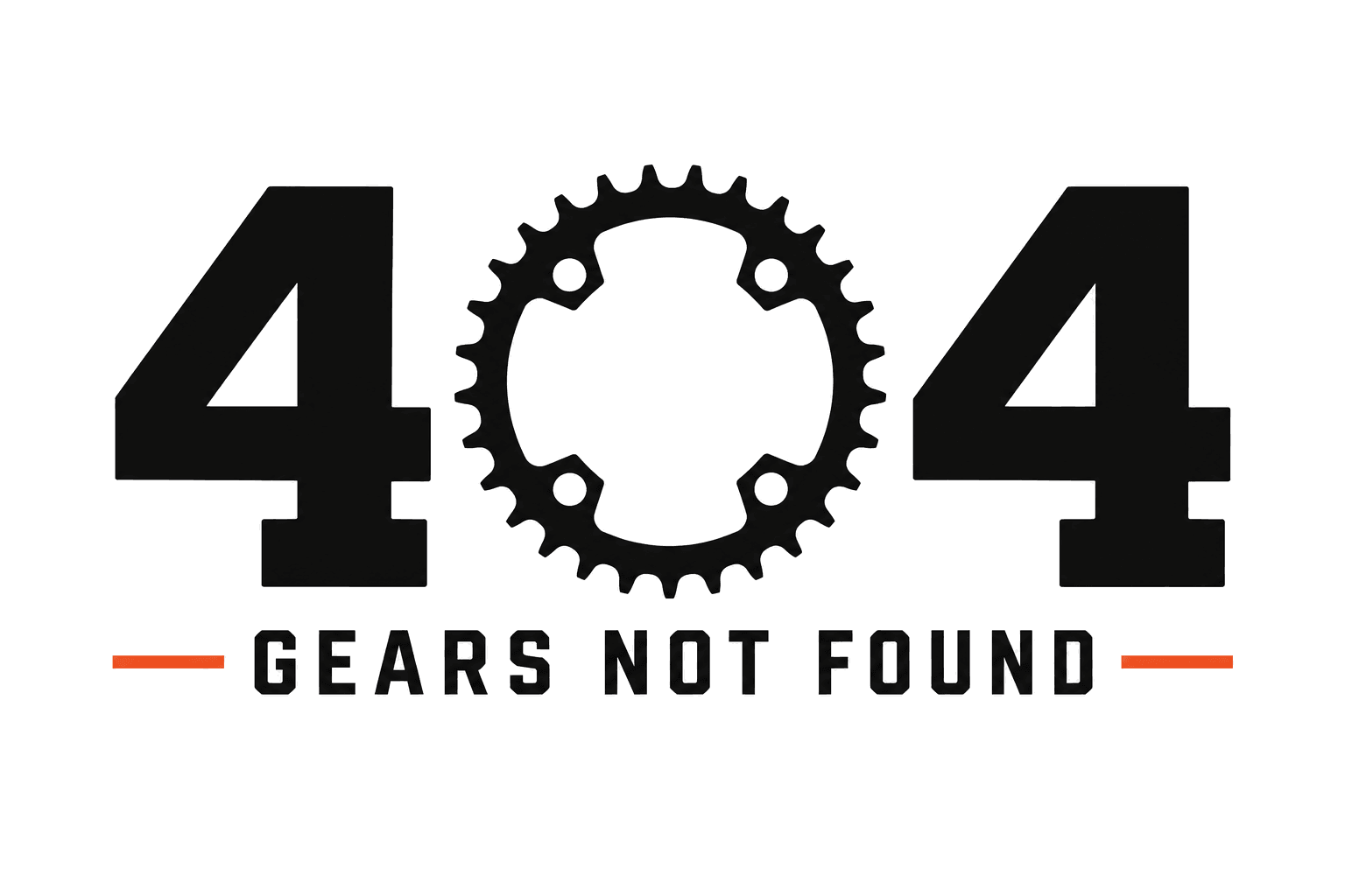 404 Gears Not Found illustrated logo celebrating single-speed mountain biking, racing, beer handups, costumes, tattoos, and broken chains.