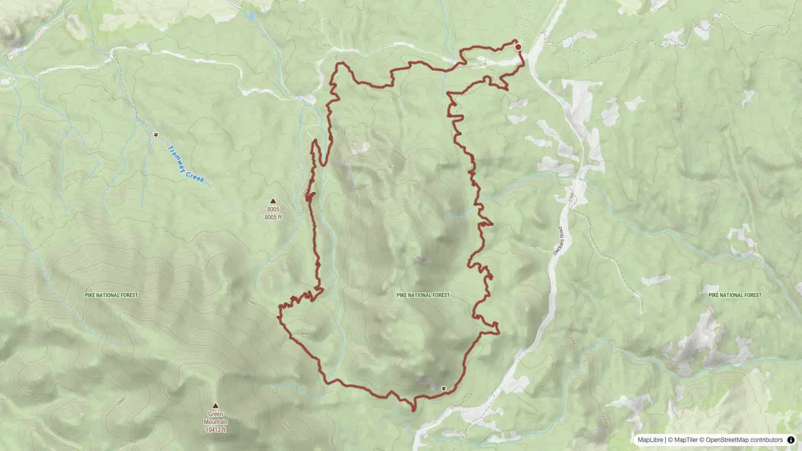 Map preview of the route (loop)