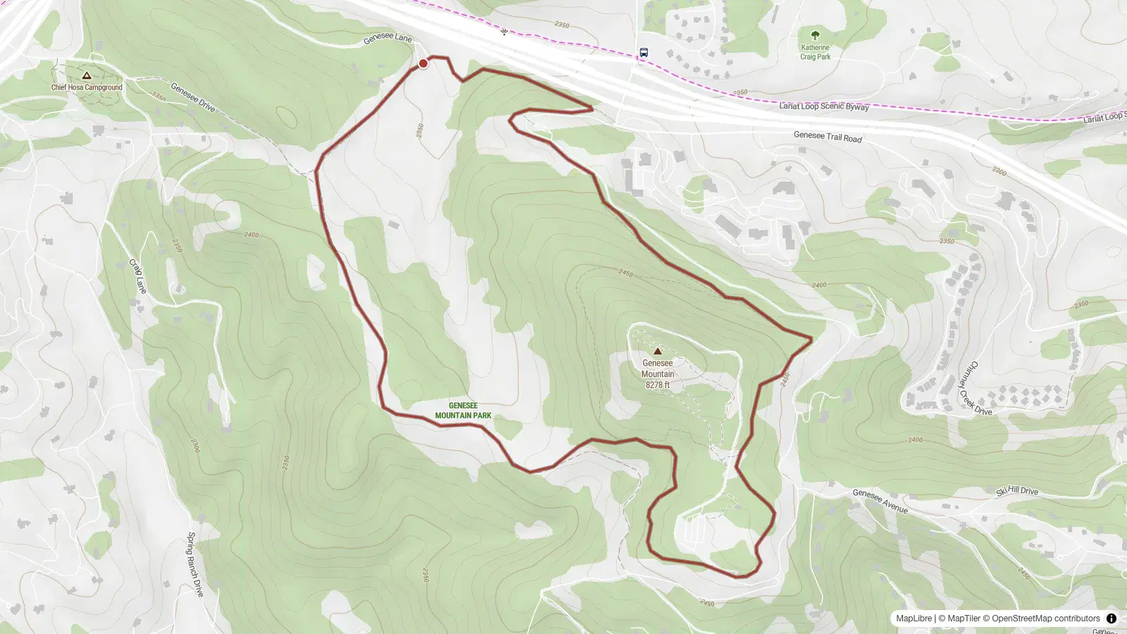 Map preview of the route (loop)