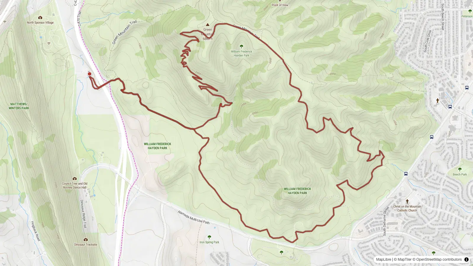 Map preview of the route (loop)
