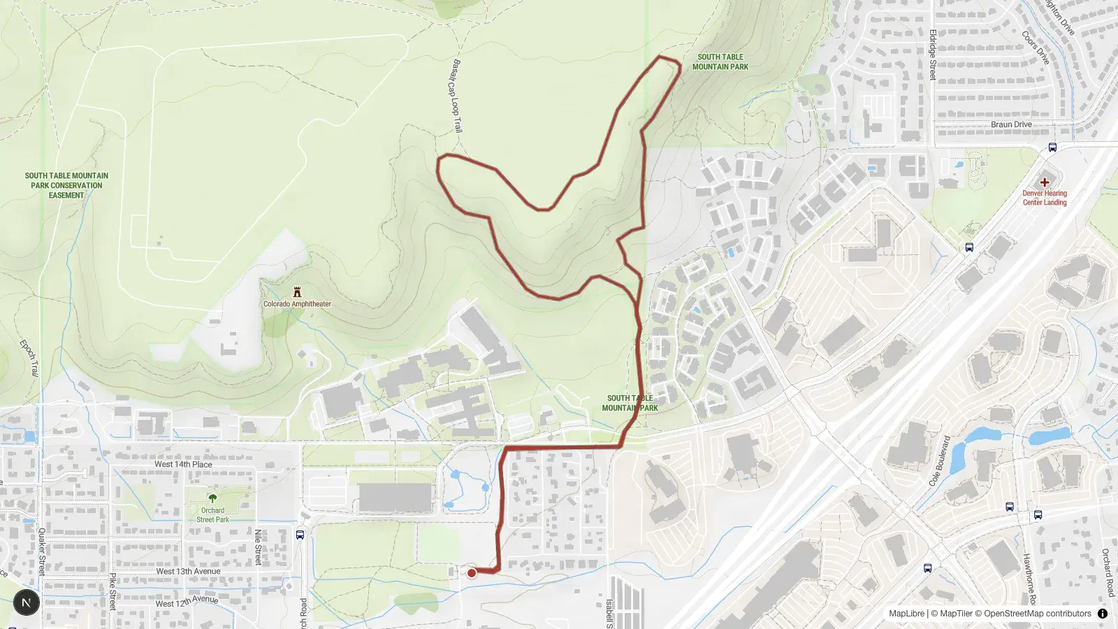 Map preview of the route (loop)